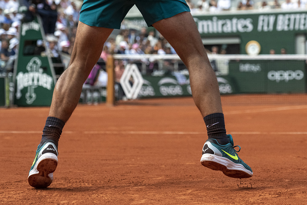 nad38-Photo by James Hill/5 June 2022-Rafael Nadal on his way to winning men's singles final at Roland Garros 2022 against Caspar Ruud.